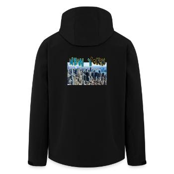 New York Ville avec bâtiments NY - Veste softshell homme en polyester recyclé Stanley/Stella - noir - Dos - AI Model Male 185 light (185cm)