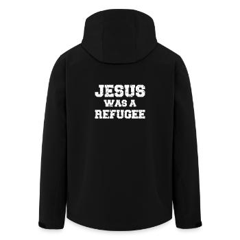 Jesus was a refugee - Recycelte Männer Softshell-Jacke von Stanley/Stella - Schwarz - Hinten - AI Model Male 185 light (185cm)