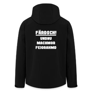 Dialecte saxon drôle travail Feierabend Farsch - Veste softshell homme en polyester recyclé Stanley/Stella - noir - Dos - AI Model Male 185 light (185cm)