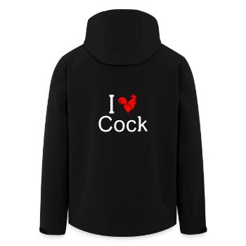 I Love Cock - Men’s Recycled Softshell Jacket by Stanley/Stella - black - Back - AI Model Male 185 light (185cm)