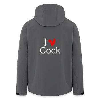 I Love Cock - Men’s Recycled Softshell Jacket by Stanley/Stella - anthracite - Back - AI Model Male 185 light (185cm)