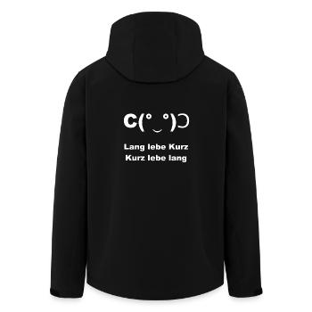 lang lebe kurz kurz lebe lang gesicht weiß - Recycelte Männer Softshell-Jacke von Stanley/Stella - Schwarz - Hinten - AI Model Male 185 light (185cm)