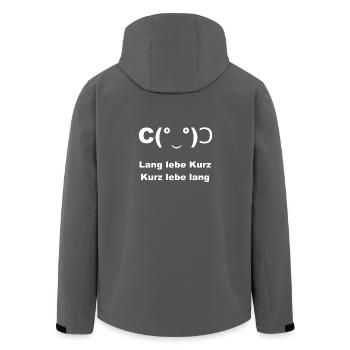 lang lebe kurz kurz lebe lang gesicht weiß - Recycelte Männer Softshell-Jacke von Stanley/Stella - Anthrazit - Hinten - AI Model Male 185 light (185cm)