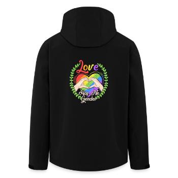 Liebe hat kein Geschlecht Gay Pride LGBT Geschenk - Recycelte Männer Softshell-Jacke von Stanley/Stella - Schwarz - Hinten - AI Model Male 185 light (185cm)
