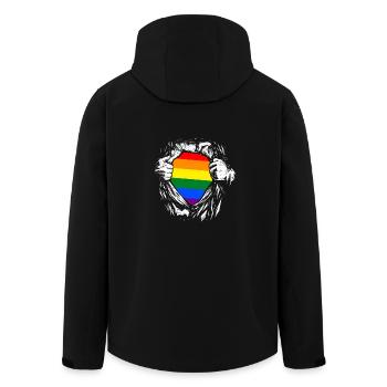 Supergay Gay Pride LGBT LGBTQ Q Queer Geschenk - Recycelte Männer Softshell-Jacke von Stanley/Stella - Schwarz - Hinten - AI Model Male 185 light (185cm)