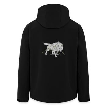 Wolf in Ketten - Recycelte Männer Softshell-Jacke von Stanley/Stella - Schwarz - Hinten - AI Model Male 185 light (185cm)