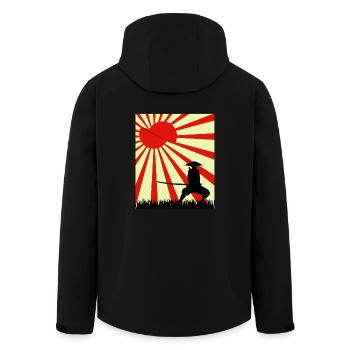 Mond Scheibe Samurai - Recycelte Männer Softshell-Jacke von Stanley/Stella - Schwarz - Hinten - AI Model Male 185 light (185cm)