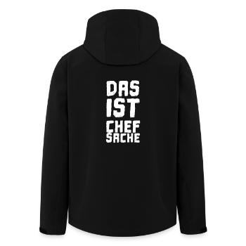 Chefsache - Chef Sache Cooler Spruch Boss Lustig - Recycelte Männer Softshell-Jacke von Stanley/Stella - Schwarz - Hinten - AI Model Male 185 light (185cm)