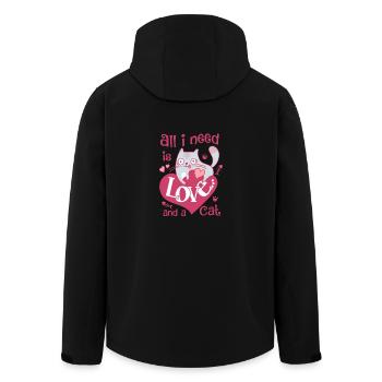 All I need is love and a cat - Recycelte Männer Softshell-Jacke von Stanley/Stella - Schwarz - Hinten - AI Model Male 185 light (185cm)
