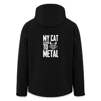 metal chat musique drôle humour heavy hard rock - Veste softshell homme en polyester recyclé Stanley/Stella - noir - Dos - AI Model Male 185 light (185cm)