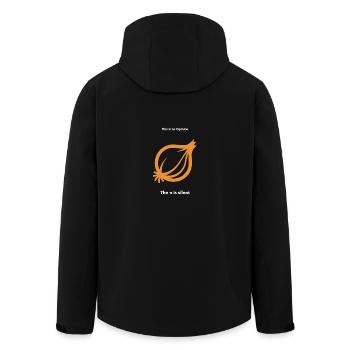 Onion opinion pun Phi Pi - Men’s Recycled Softshell Jacket by Stanley/Stella - black - Back - AI Model Male 185 light (185cm)