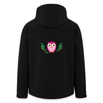 Little pink owl - Men’s Recycled Softshell Jacket by Stanley/Stella - black - Back - AI Model Male 185 light (185cm)