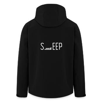 SLEEP sleep - Men’s Recycled Softshell Jacket by Stanley/Stella - black - Back - AI Model Male 185 light (185cm)
