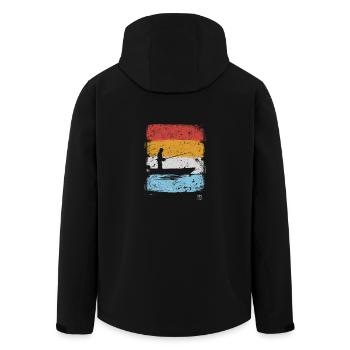 Pêche pêche pêche vintage Pêche Pêche - Veste softshell homme en polyester recyclé Stanley/Stella - noir - Dos - AI Model Male 185 light (185cm)