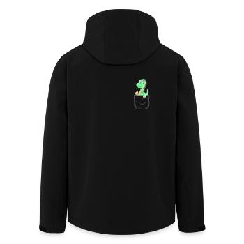Pocket Dino Sweet Dinosaur Dino Gift - Men’s Recycled Softshell Jacket by Stanley/Stella - black - Back - AI Model Male 185 light (185cm)