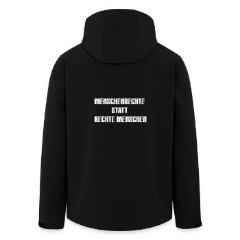 Menschenrechte statt rechte Menschen - Recycelte Männer Softshell-Jacke von Stanley/Stella - Schwarz - Hinten - AI Model Male 185 light (185cm)