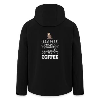 Eule - Uhu - Kauz - Kaffee - Recycelte Männer Softshell-Jacke von Stanley/Stella - Schwarz - Hinten - AI Model Male 185 light (185cm)