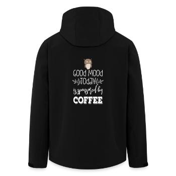 Kaffeeeule - Recycelte Männer Softshell-Jacke von Stanley/Stella - Schwarz - Hinten - AI Model Male 185 light (185cm)