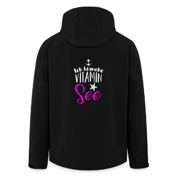 Brauche Vitamin See Anker Urlaub Geschenk Idee - Recycelte Männer Softshell-Jacke von Stanley/Stella - Schwarz - Hinten - AI Model Male 185 light (185cm)