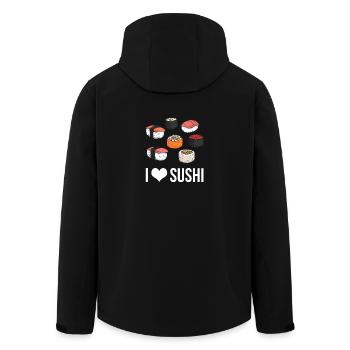 Sushi Ich liebe Sushi Asiatische Küche Fast Food - Recycelte Männer Softshell-Jacke von Stanley/Stella - Schwarz - Hinten - AI Model Male 185 light (185cm)