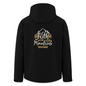 Matthew 17:20 Jesus Christ Cross Gift - Men’s Recycled Softshell Jacket by Stanley/Stella - black - Back - AI Model Male 185 light (185cm)