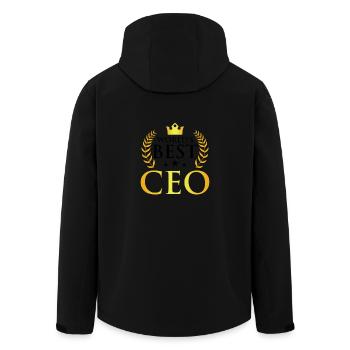 Best CEO Design in Gold - Men’s Recycled Softshell Jacket by Stanley/Stella - black - Back - AI Model Male 185 light (185cm)
