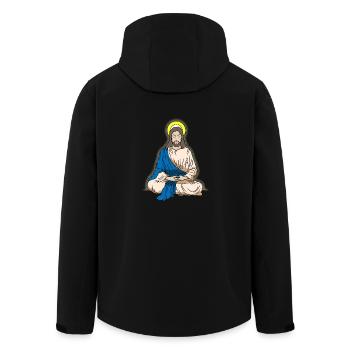 Meditation Jesus Christ cross gift - Men’s Recycled Softshell Jacket by Stanley/Stella - black - Back - AI Model Male 185 light (185cm)