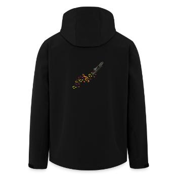 Trombone et notes de musique - Veste softshell homme en polyester recyclé Stanley/Stella - noir - Dos - AI Model Male 185 light (185cm)