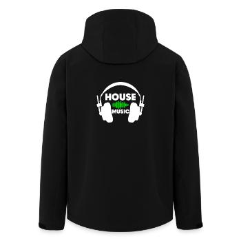 House Music - Recycelte Männer Softshell-Jacke von Stanley/Stella - Schwarz - Hinten - AI Model Male 185 light (185cm)