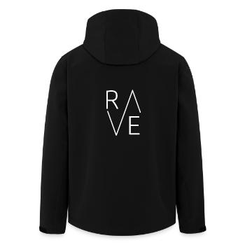 rave - Men’s Recycled Softshell Jacket by Stanley/Stella - black - Back - AI Model Male 185 light (185cm)