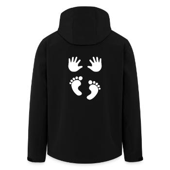 Grossesse/pieds de bébé/mains - Veste softshell homme en polyester recyclé Stanley/Stella - noir - Dos - AI Model Male 185 light (185cm)