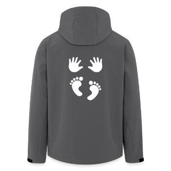 Schwangerschaft/Babyfüße/Hände - Recycelte Männer Softshell-Jacke von Stanley/Stella - Anthrazit - Hinten - AI Model Male 185 light (185cm)