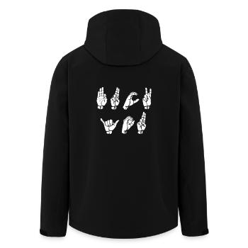 Gebärdensprache Shirt Geschenk Taub Fick Dich - Recycelte Männer Softshell-Jacke von Stanley/Stella - Schwarz - Hinten - AI Model Male 185 light (185cm)