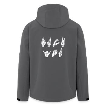 Gebärdensprache Shirt Geschenk Taub Fick Dich - Recycelte Männer Softshell-Jacke von Stanley/Stella - Anthrazit - Hinten - AI Model Male 185 light (185cm)