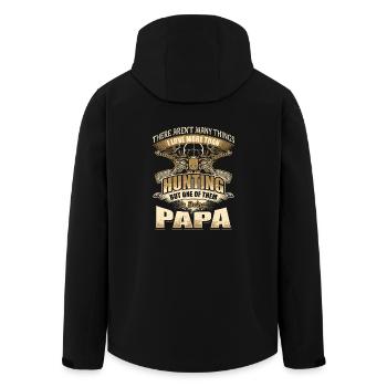 Père papa, papa, chasse, chasseur, chasse, cadeau, fête des pères - Veste softshell homme en polyester recyclé Stanley/Stella - noir - Dos - AI Model Male 185 light (185cm)