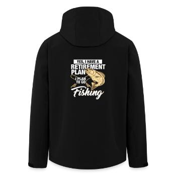 Angler fisherman fishing fishing fishing gift - Men’s Recycled Softshell Jacket by Stanley/Stella - black - Back - AI Model Male 185 light (185cm)