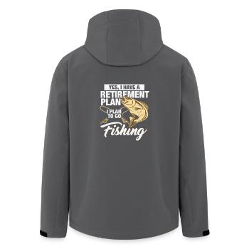 Rente Angler Fischer angeln fischen Geschenk - Recycelte Männer Softshell-Jacke von Stanley/Stella - Anthrazit - Hinten - AI Model Male 185 light (185cm)