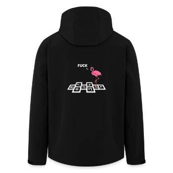 Flamingo drôle - Veste softshell homme en polyester recyclé Stanley/Stella - noir - Dos - AI Model Male 185 light (185cm)
