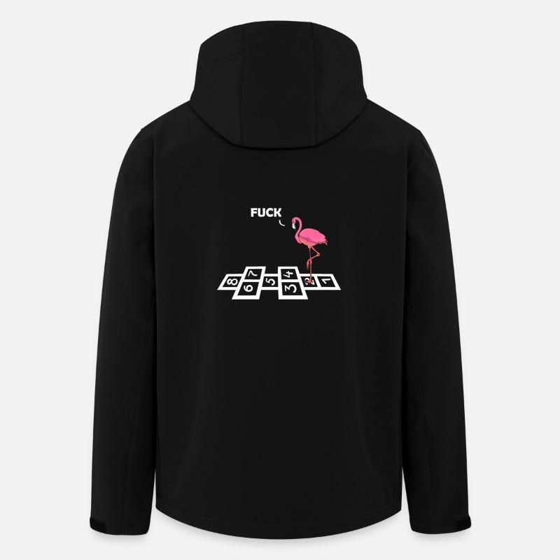 Flamingo drôle - Veste softshell homme en polyester recyclé Stanley/Stella - noir