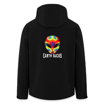 Earth Sucks Shirt Alien Kopf Geschenk UFO - Recycelte Männer Softshell-Jacke von Stanley/Stella - Schwarz - Hinten - AI Model Male 185 light (185cm)