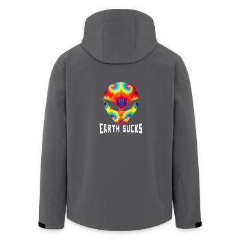 Earth Sucks Shirt Alien Kopf Geschenk UFO - Recycelte Männer Softshell-Jacke von Stanley/Stella - Anthrazit - Hinten - AI Model Male 185 light (185cm)