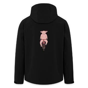 Cochon faire du vélo - Veste softshell homme en polyester recyclé Stanley/Stella - noir - Dos - AI Model Male 185 light (185cm)