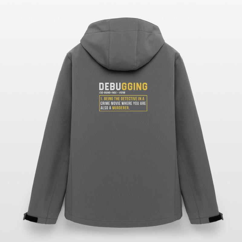 Debugging Programming Programmer Gift Men’s Recycled Softshell Jacket Discoverer by Stanley/Stella