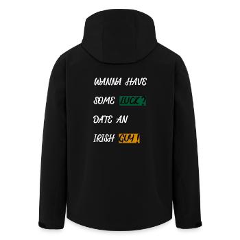 IRLAND - GLÜCK - DATING - SINGLE - Recycelte Männer Softshell-Jacke von Stanley/Stella - Schwarz - Hinten - AI Model Male 185 light (185cm)