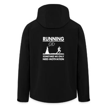 Running Motivation Funny Gift Gift Idea - Men’s Recycled Softshell Jacket by Stanley/Stella - black - Back - AI Model Male 185 light (185cm)