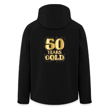 Anniversaire 50 Years gOLD anniversaire rond - Veste softshell homme en polyester recyclé Stanley/Stella - noir - Dos - AI Model Male 185 light (185cm)