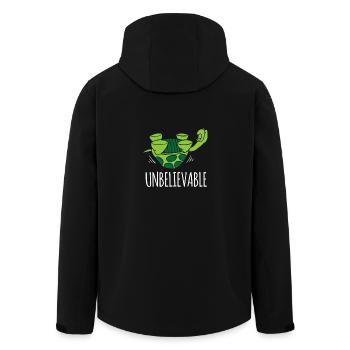 Schildkröte Turtle Unglaublich Panzer auf Rücken - Recycelte Männer Softshell-Jacke von Stanley/Stella - Schwarz - Hinten - AI Model Male 185 light (185cm)