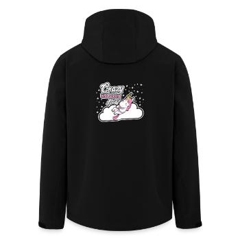 Crazy Unicorn Lady Sleeping Unicorn - Men’s Recycled Softshell Jacket by Stanley/Stella - black - Back - AI Model Male 185 light (185cm)