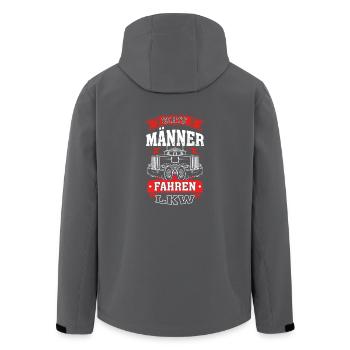 Echte Männer fahren LKW - Recycelte Männer Softshell-Jacke von Stanley/Stella - Anthrazit - Hinten - AI Model Male 185 light (185cm)