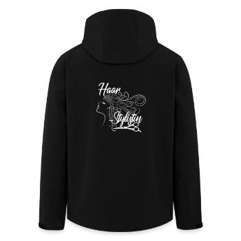 Haarstylistin Shirt Frisörin Damen Shirt Elegant - Recycelte Männer Softshell-Jacke von Stanley/Stella - Schwarz - Hinten - AI Model Male 185 light (185cm)